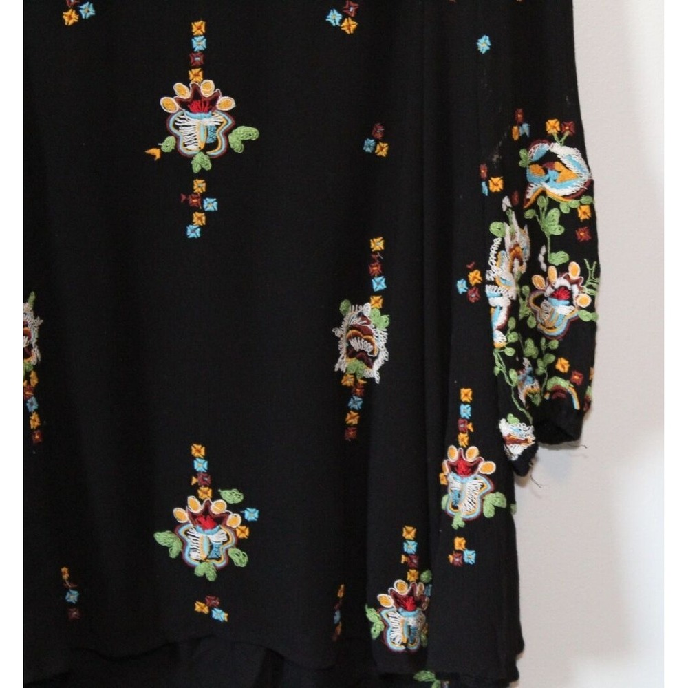 Free People Oxford Floral Embroidered Swing Dress Gauzy Cutout S Boho Festival - Picture 5 of 13